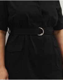 Atmos&Here Curvy - Amy Cotton Drill Mini Shirt Dress