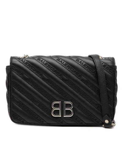 Pre-Loved by Azura Reborn - Pre-Loved Embossed Leather Allover Logo BB Wallet on Chain