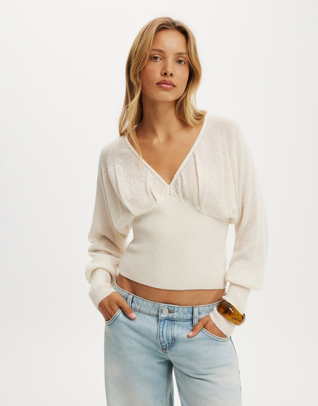 Cotton On - Feather V Knit Top