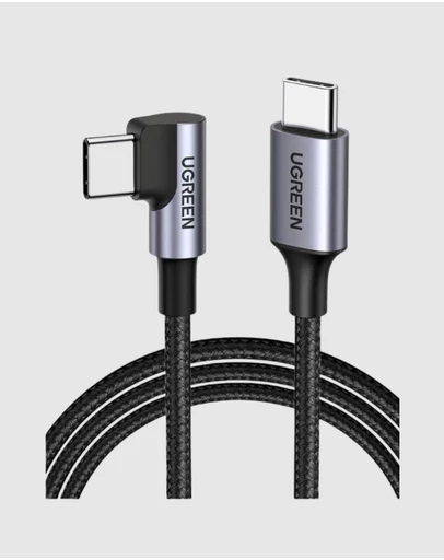 Ugreen - UGREEN 90 Degree Angle USB-C Male to USB-C Male 60W Braided Cable 2m