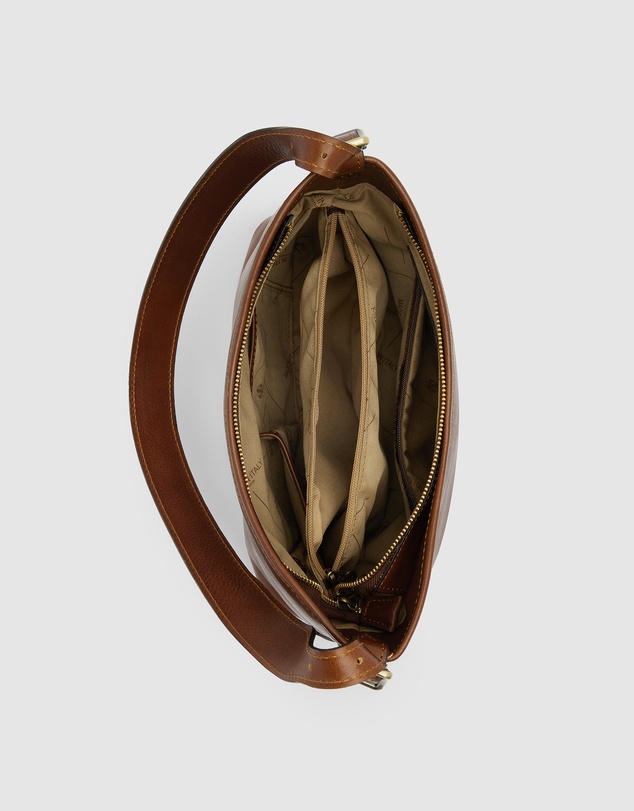 Republic of Florence - Sophia Matt Chocolate Leather Shoulder Bag
