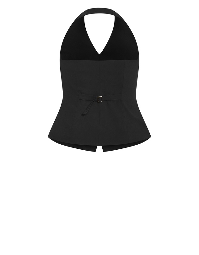 City Chic - Plus size Abbie Halter Vest - black
