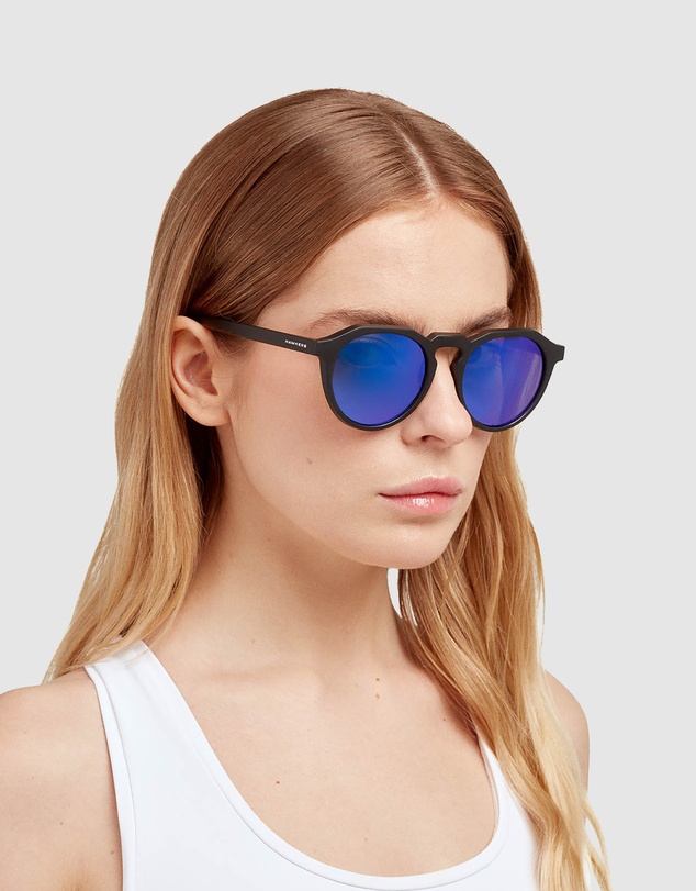 Hawkers Co - Polarized Black Blue Warwick Raw Sunglasses for Men and Women UV400