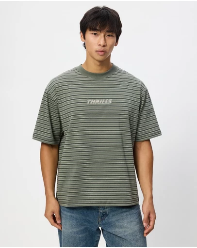Thrills - Built To Last Stripe Oversize Box Crop Tee