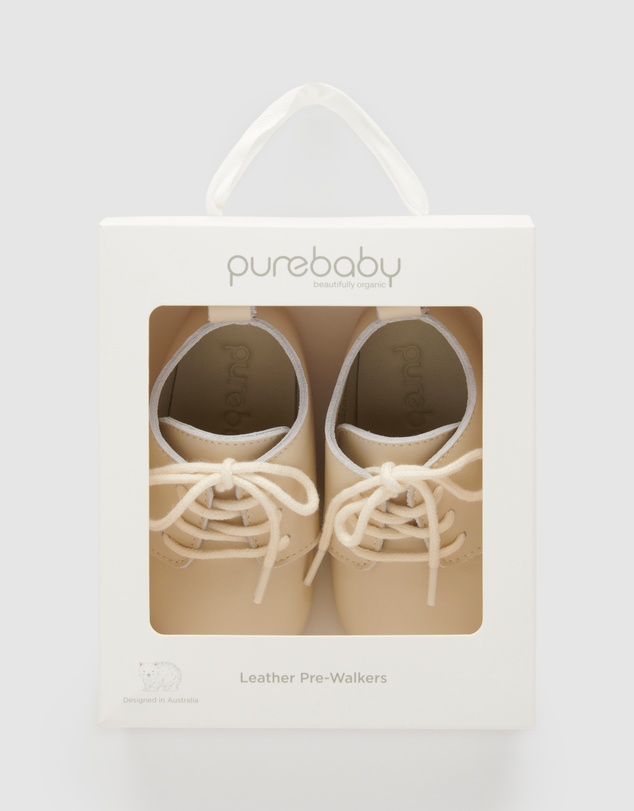 Purebaby - Leather Lace Up-Kids-Babies