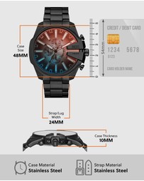Diesel - Mega Chief Slim Black Analogue-Chronograph Watch