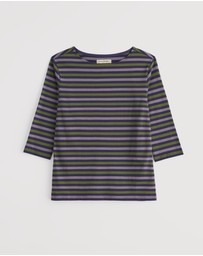 Seasalt - Seasalt Cornwall Purple Sailor 3/4 Sleeve Top Jersey
