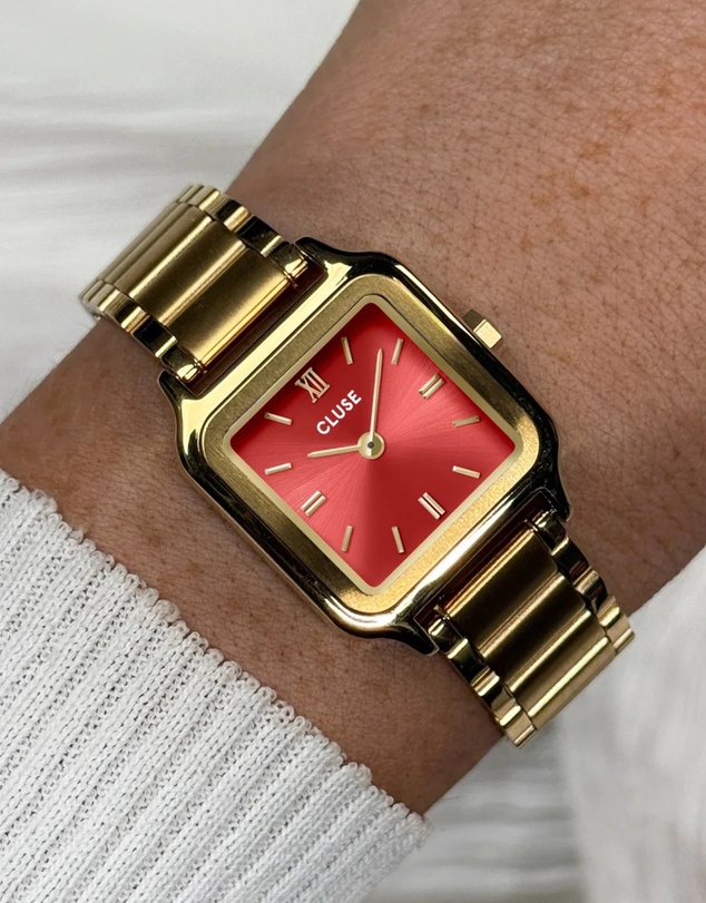 Cluse - CLUSE Gracieuse Petite Watermelon Pink/Gold Link Watch