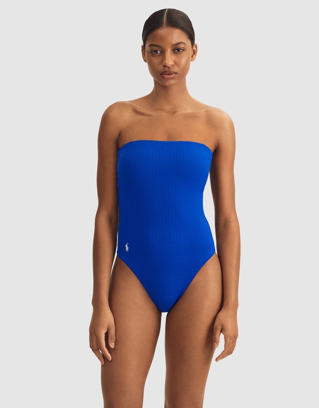 Polo Ralph Lauren - Cable Jacquard Strapless Bandeau or Halter Swimsuit