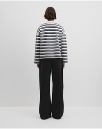 Country Road - Australian Grown Cotton Stripe Texture Rugby Sweat