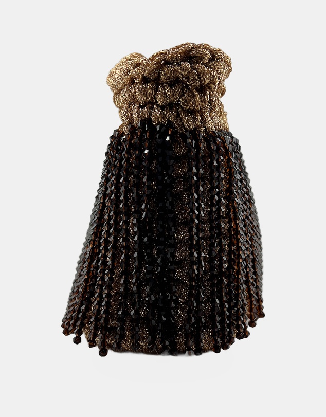 Izoa - Estelle Beaded Fringe Rose Gold Mini Bag