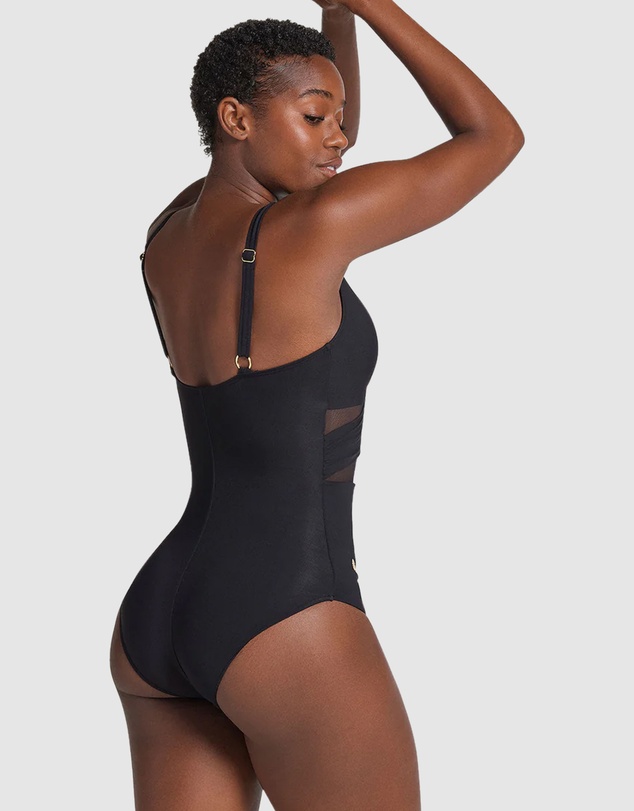 Leonisa - Recycled Nylon Shaping One-Piece Swimsuit with Mesh