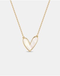 Mestige - Pearl Heart Necklace - 18K Gold Plated