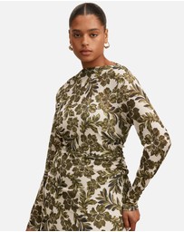 Forever New Curve - Georgia Curve Long Sleeves Mesh Midi Dress