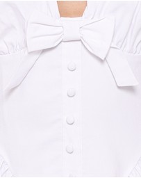 Petal & Pup - Lyssa Bow Front Mini Dress - White