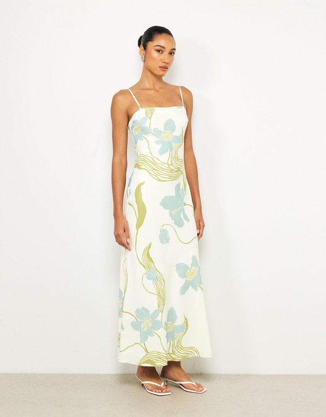 AERE - Sereia Viscose Linen Maxi Dress