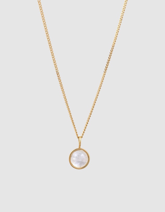 Elli Jewelry - Necklace Delicate Moonstone 925 Sterling Silver Gold-Plated