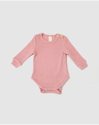 WITH LOVE FOR KIDS - Basics Thick Ribbed Long Sleeve Onesie - Babies