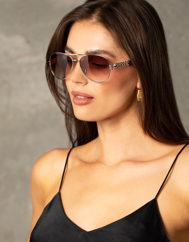 Mestige - Sunset Dreams Sunglasses embellished with crystals from Swarovski® - Silver and Black