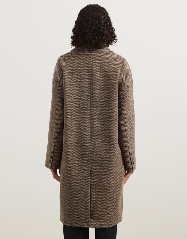 Atmos&Here - Estelle Textured Herringbone Coat