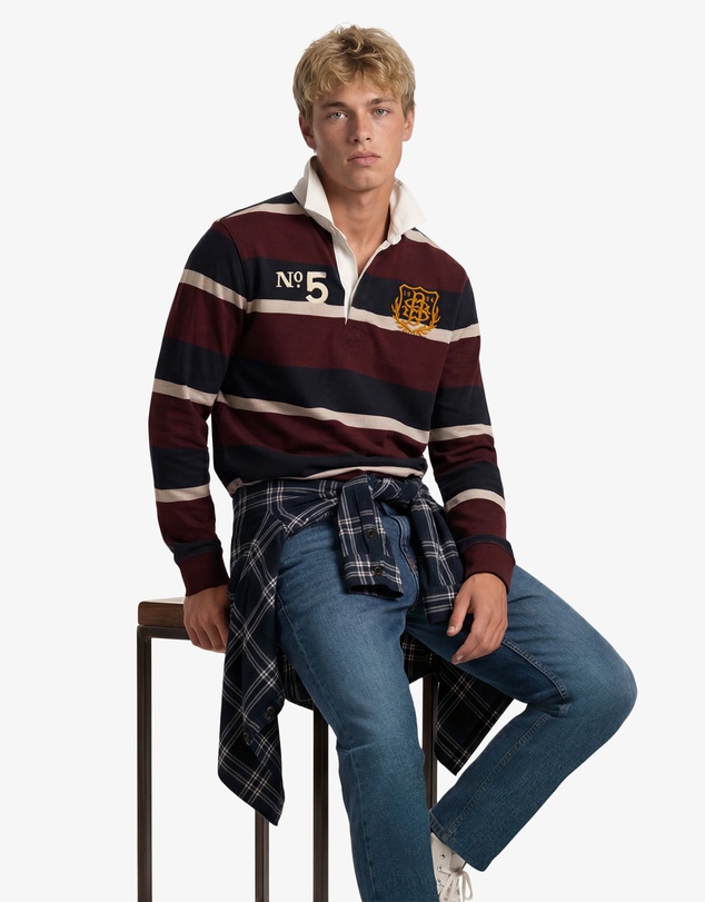 Superdry - Double Emblem Stripe Rugby
