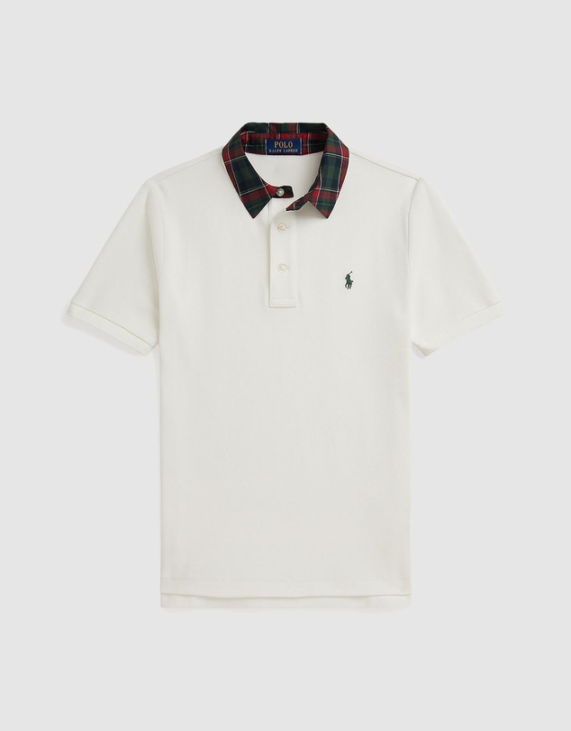 Polo Ralph Lauren - Plaid-Collar Cotton Mesh Polo Shirt - ICONIC EXCLUSIVE - Teens
