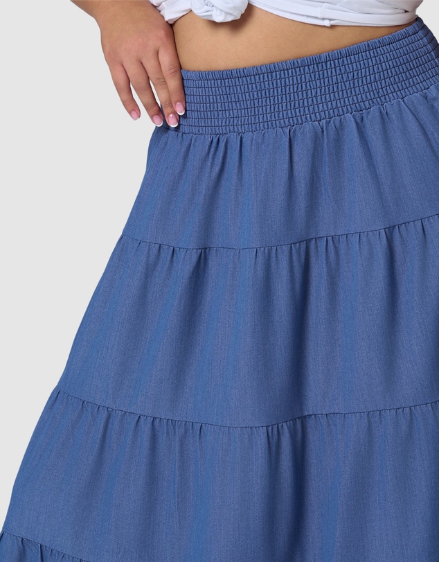Indigo Tonic - Alice Luxe Chambray Maxi Skirt