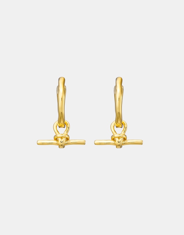Zoe Olivia - 14K Gold Vermeil Lustre T-Bar Huggies