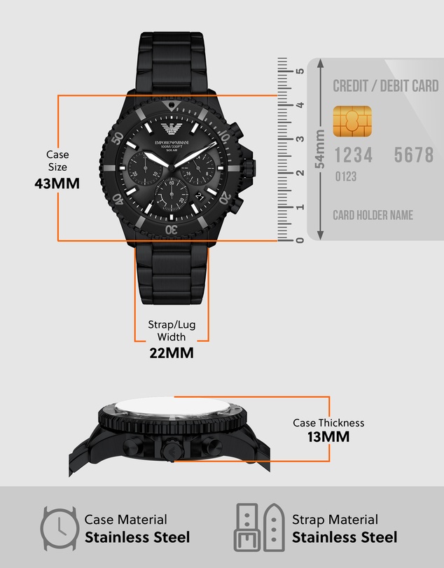 Emporio Armani - Black Chronograph Watch