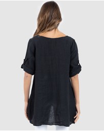 CAMIXA - Federica Linen Tunic Top