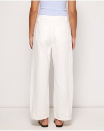 AERE - Mid Rise Barrel Leg Jeans