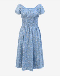 Forcast - Alisa Shirred Midi Dress