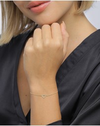 Elli Jewelry - Bracelet Crystal Heart 925 Sterling Silver Gold-Plated