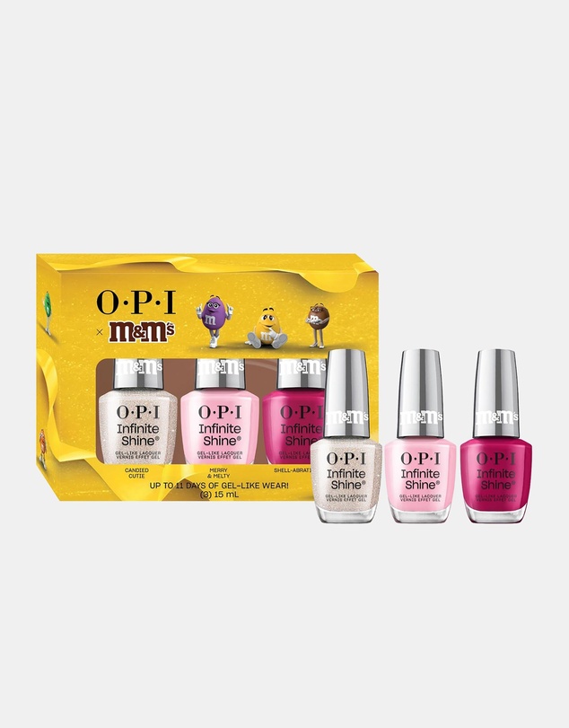 O.P.I - OPI x M&M's Collection Infinite Shine Trio Gift Set - Shell-abration, Merry & Melty, Candied Cutie