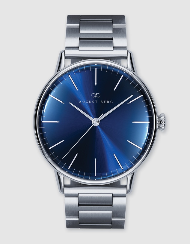 August Berg - Serenity Link 40mm Deep Blue Silver Watch
