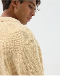 AERE - Oversized Open Collar Knit Polo