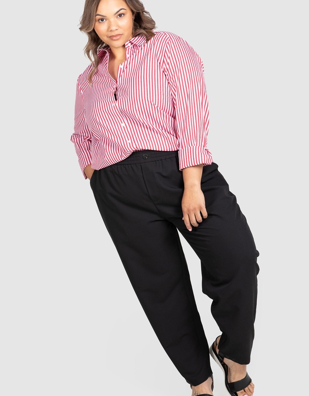 Love Your Wardrobe - Ella Stripe Button-Up Shirt