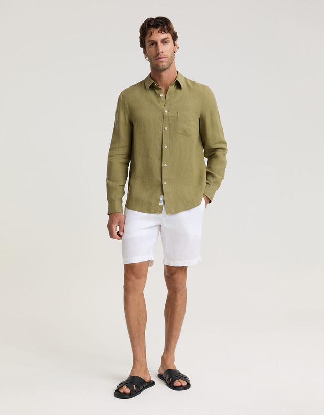 Sportscraft - Long Sleeve Linen Yarn Dyed Shirt