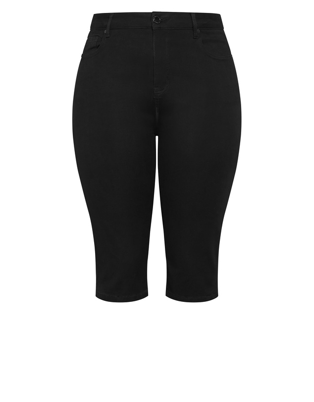 City Chic - Plus size Harley Fit Skinny Capri Crop Jean - black