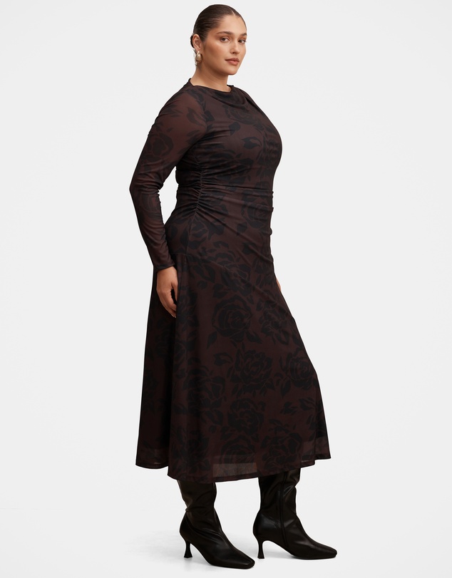 Forever New Curve - Minnie Curve Long Sleeves Midi Dress