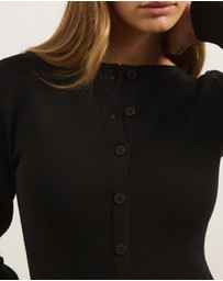 Atmos&Here - Blair Long Sleeve Cardigan Knit Midi Dress