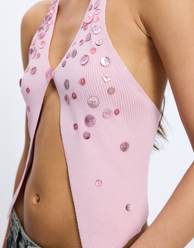 Jaded London - Button Knit Halter Top