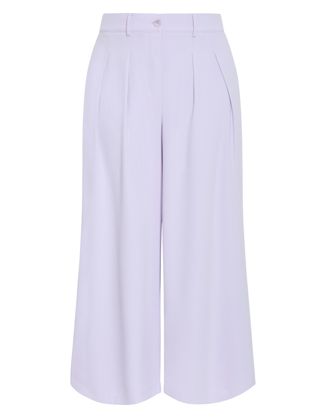 City Chic - Plus size Abbie Fully Lined Wide Leg Pant - lilac