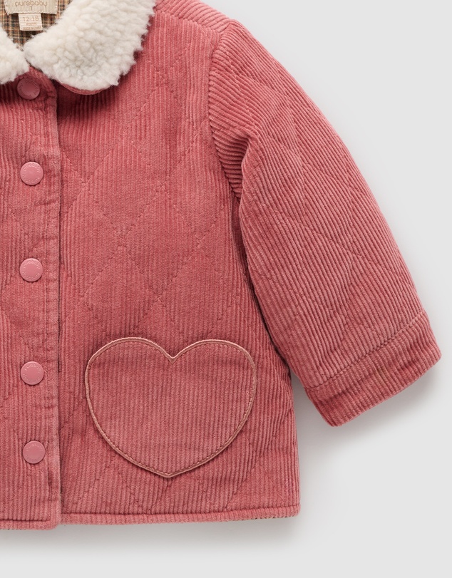 Purebaby - Quilted Corduroy Jacket -Kids-Babies