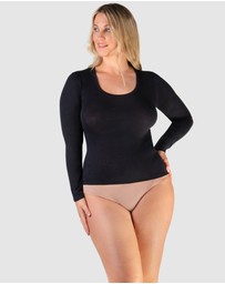 B Free Intimate Apparel - Superfine﻿ 100% Cotton Long Sleeve Top - 2 Pack