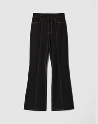 & Other Stories - Flared Topstitched Trousers