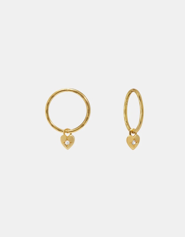 SAINT VALENTINE - Mini Heart Hoops - Gold