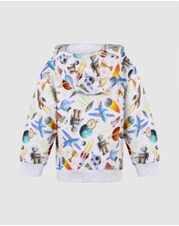 Fleur Harris - 'Outer Space' Space Hoodie in Grey Marle
