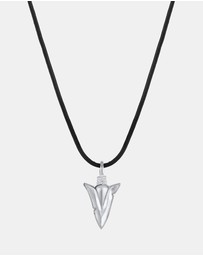 Kuzzoi - ICONIC EXCLUSIVE - Necklace Arrowhead Pendant Genuine Leather 925 Sterling Silver