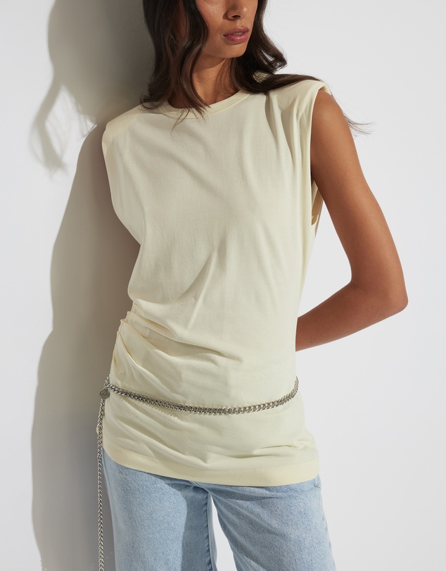 Decjuba - Ella Shoulder Pad Ruched Tank